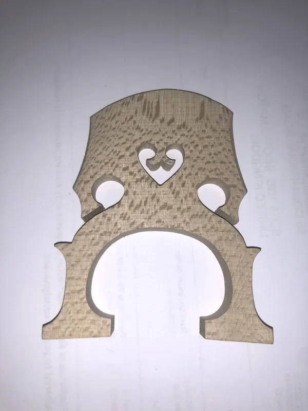 1/8 size fitted cello bridge