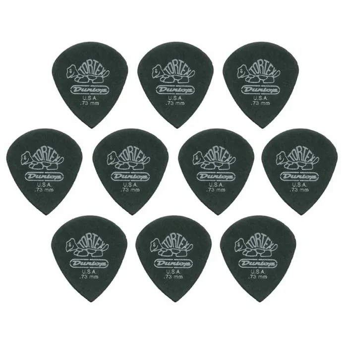 10 x Jim Dunlop Tortex Jazz 3 Pitch Black .73mm Guitar Picks III Free Post