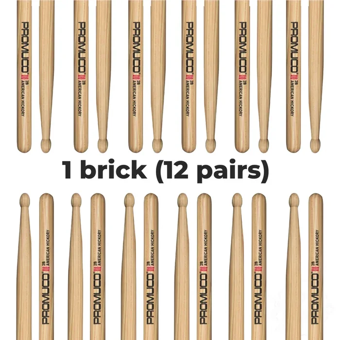 12 Pairs of Promuco Drumsticks Hickory