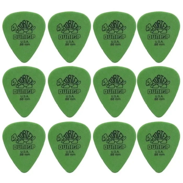 12 x Dunlop Tortex Standard 0.88mm Green Guitar Picks