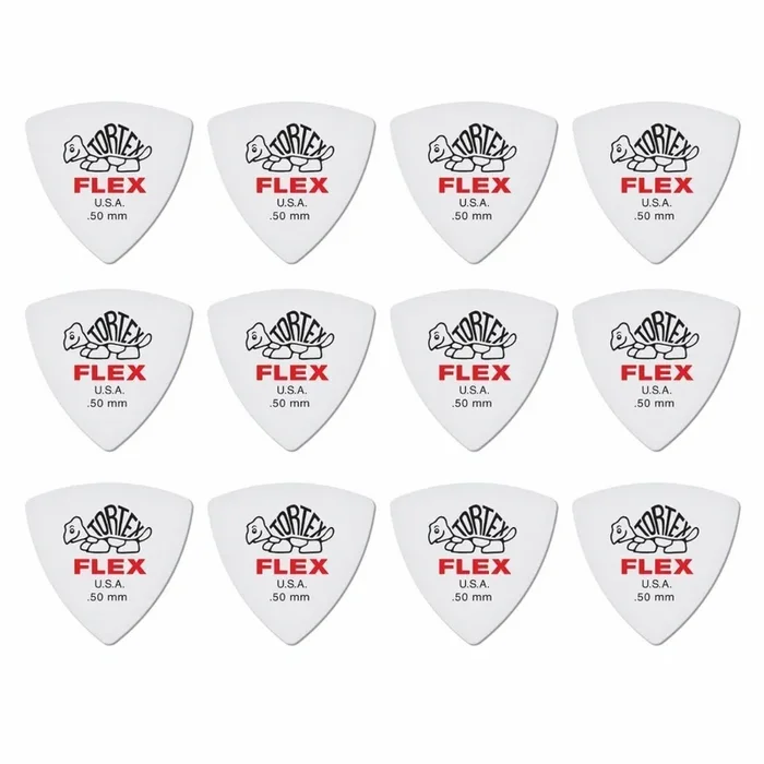 12 x Jim Dunlop Tortex Triangle FLEX 0.50MM Gauge Guitar Picks 456R