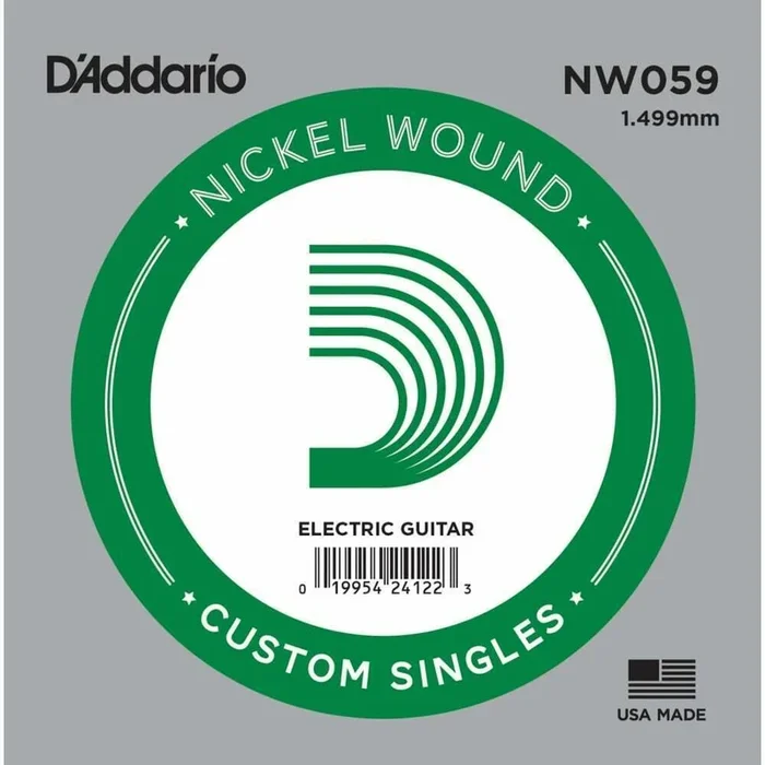 2 x D’Addario NW059 Single Nickel Wound .059 Electric Guitar Strings, String
