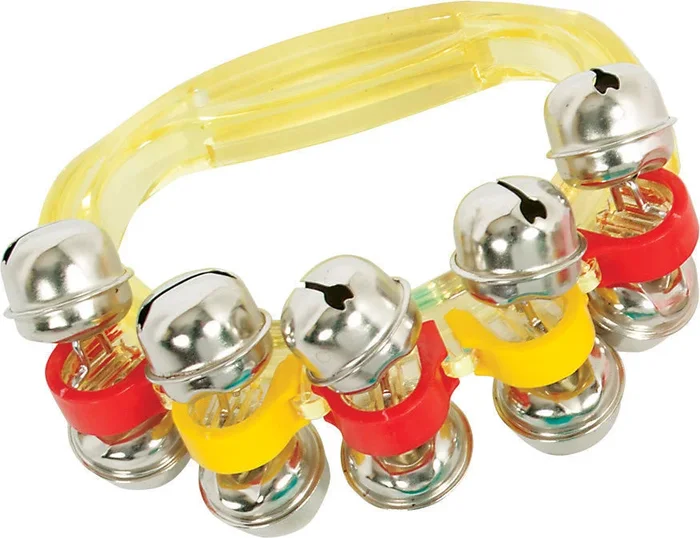 36 x Hand Sleigh Bell Transparent Colours Kids Percussion for Schools or Choirs