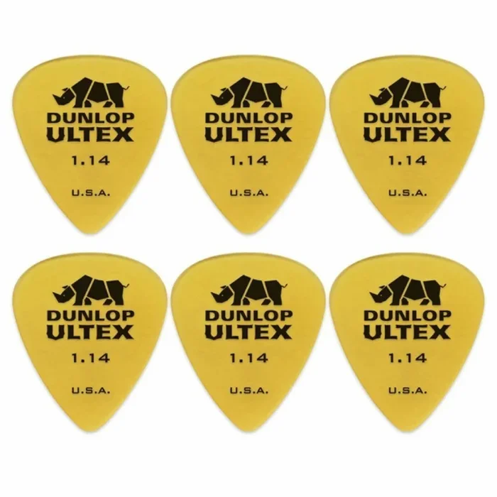6 x Dunlop Ultex Standard 1.14MM Gauge Guitar Picks 421R Plectrums