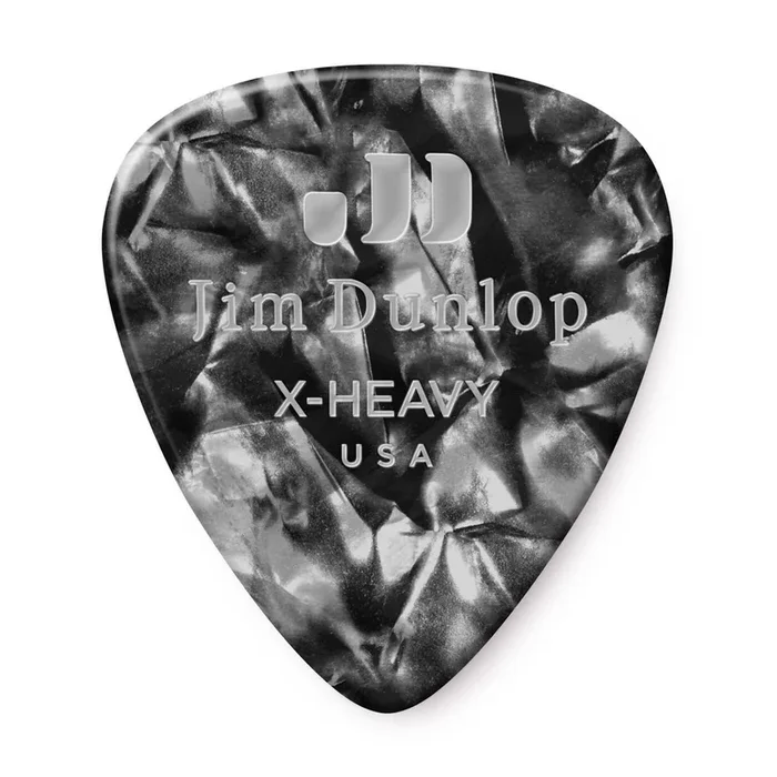 72 x Jim Dunlop Celluloid Black Pearloid Extra-Heavy Gauge Guitar Picks *NEW*