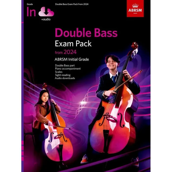 ABRSM Double Bass Exam Pack from 2024, Initial Grade, Double Bass Part, Piano Accompaniment & Audio