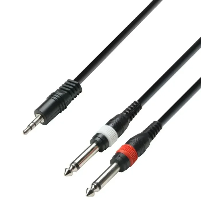 Adam Hall Audio Cable 3.5 mm Jack stereo to 2 x 6.3 mm Jack mono 3m