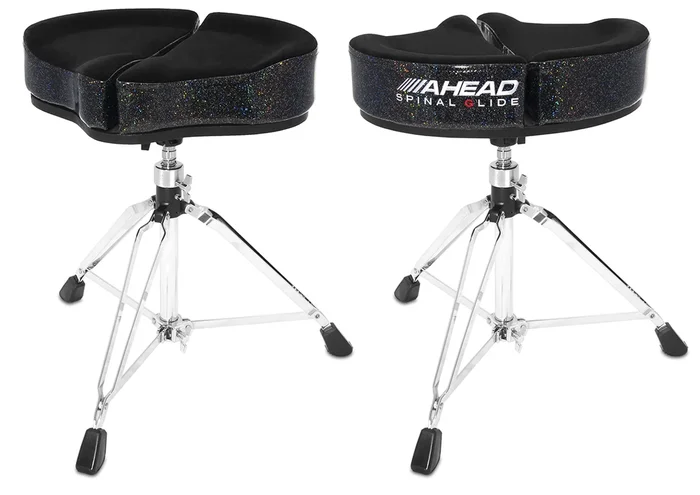 Ahead 18″ Spinal G Saddle Throne w/ Black Cloth Top/Black Sparkle Sides (3 Leg Base)
