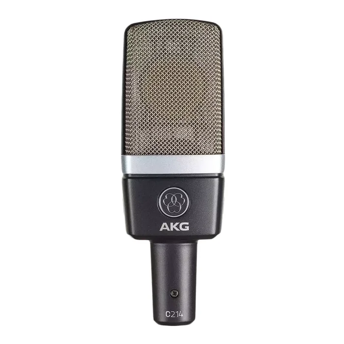 AKG C214 Professional Large Diaphragm Condenser Microphone with 20dB Attenuation Pad & Bass-Cut Filter – Ideal for Studio Recording