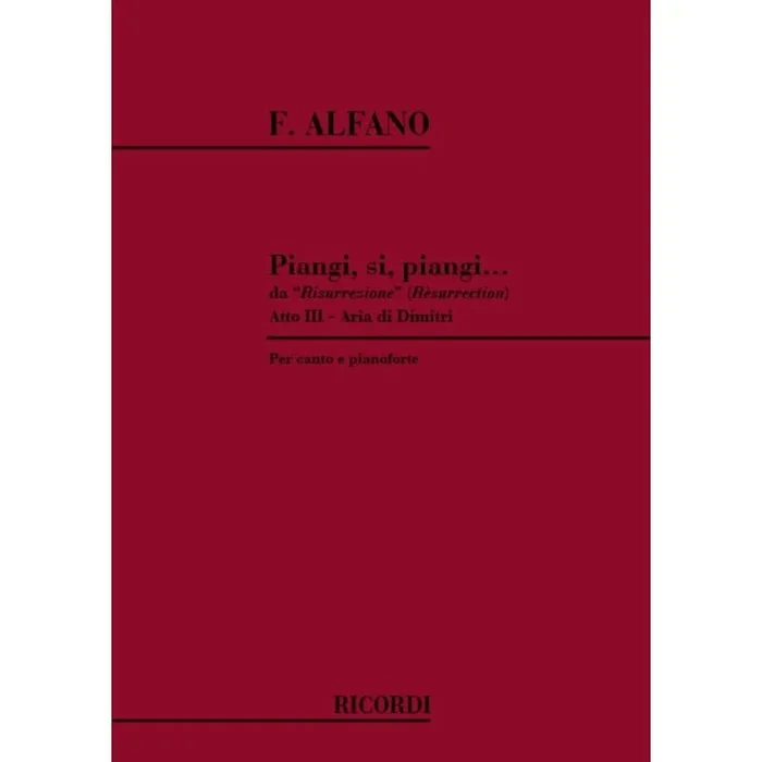 Alfano, Franco – Piangi Si Piangi