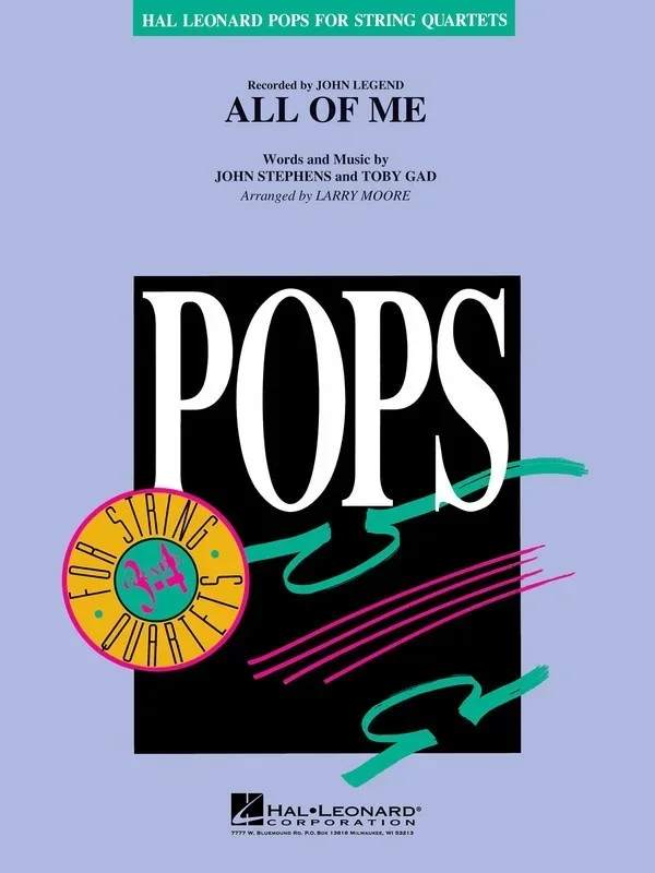 All Of Me String Quartet Pop for String Quartets3-4 (Music Score/Parts)