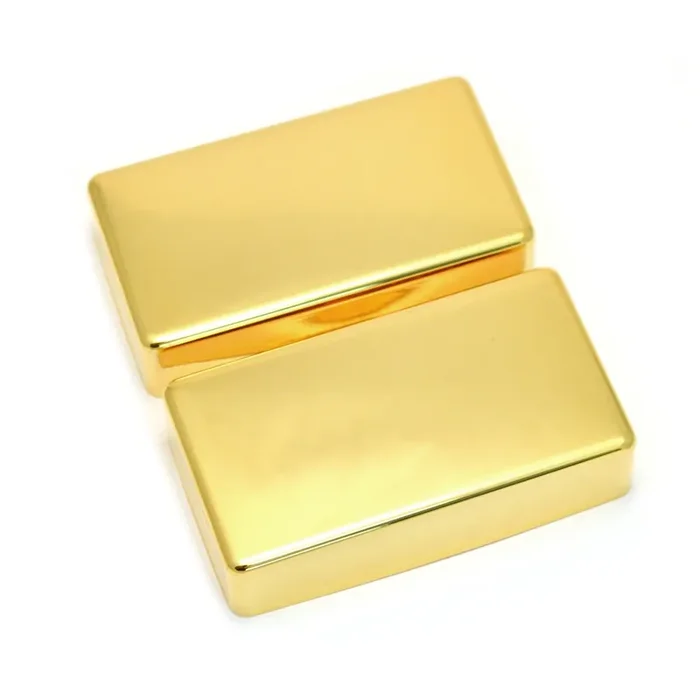 AllParts PC-0307-002 Humbucking Pickup Covers Set, No Holes, Gold