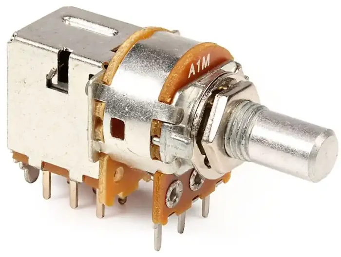 Alpha Potentiometer 1MΩ, Audio, 7mm Bushing, DPDT Switch