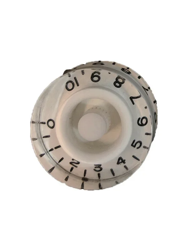 American Guitar Control Knob White with Clear Top Fitting