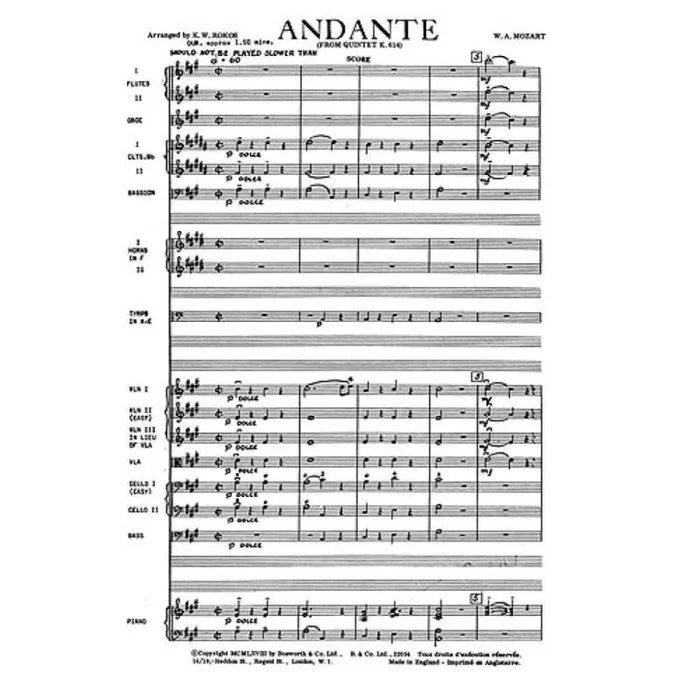 Andante From Quintet K614