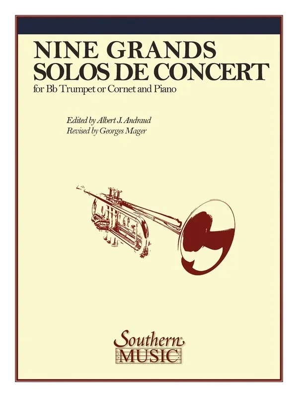 Andraud – Nine Grand Solos De Concert Trumpet/Piano (Softcover Book)