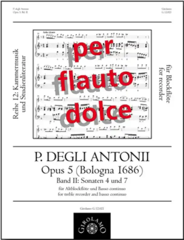 Antonii Sonatas 4/5 & 7/5 for Alto Recorder and Continuo