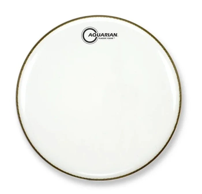 Aquarian 15″ Classic Clear White Gloss 10mil Single Ply Resonant Drumhead