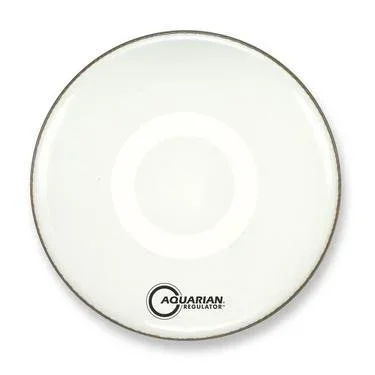 Aquarian 18″ Regulator White Gloss 10mil Single Ply Resonant Bass Drumhead with Small Muffle Ring