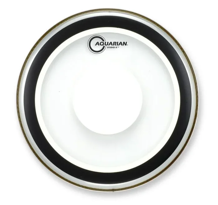 Aquarian 8″ Studio-X Clear 10mil Single Ply Drumhead with X Ring and Power Dot