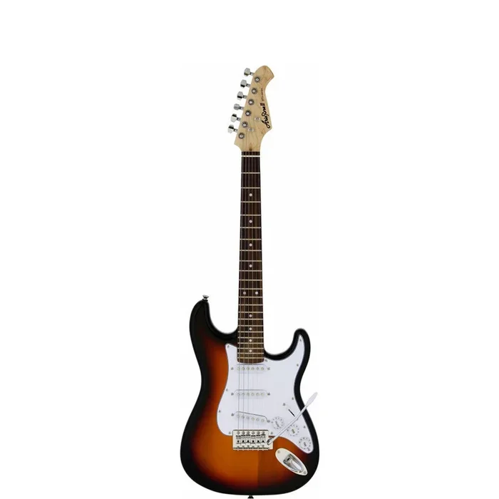 Aria STG-MINI 3/4 Size Electric Guitar – 3-Tone Sunburst, Short Scale, Solid Basswood Body, Maple Neck, Rosewood Fingerboard, 3 Pickups