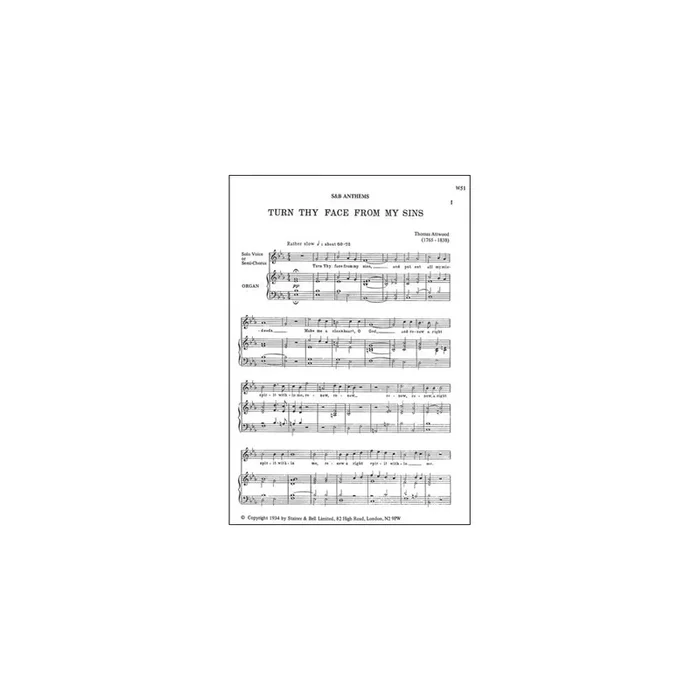 Attwood, Thomas – Turn thy face from my sins
