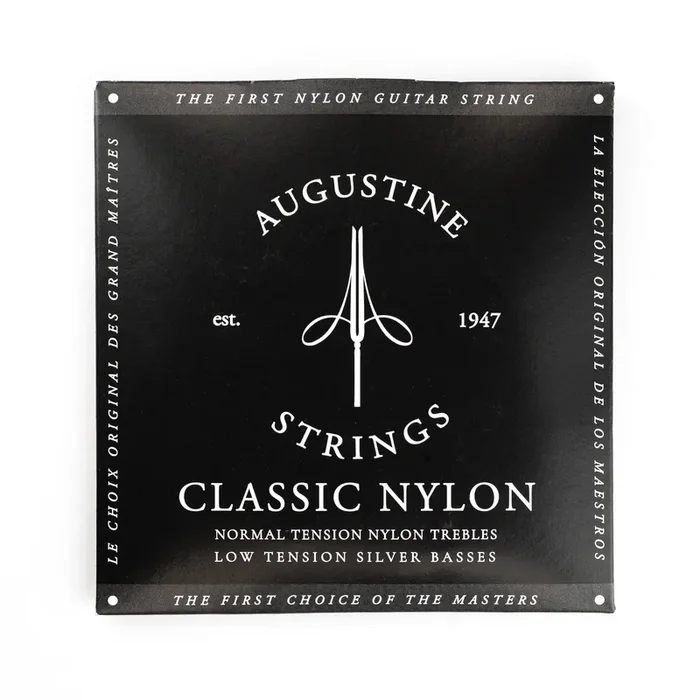 Augustine Classic/Black Classical Guitar Strings, Regular Trebles / Low Tension Basses