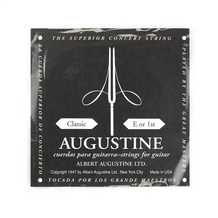 Augustine Classic Black Label Clear Nylon Classical Guitar E-1st Single String .028, Normal Tension
