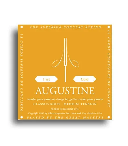 Augustine Classic Gold Strings – Regular Tension Trebles / Medium Tension Basses