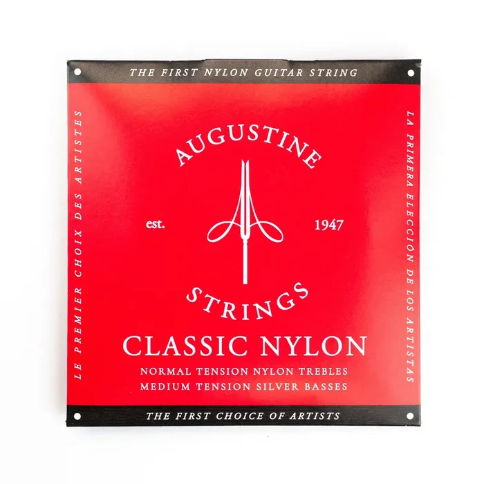 Augustine Classic/Red Classical Guitar Strings, Regular Trebles / Normal Tension Basses