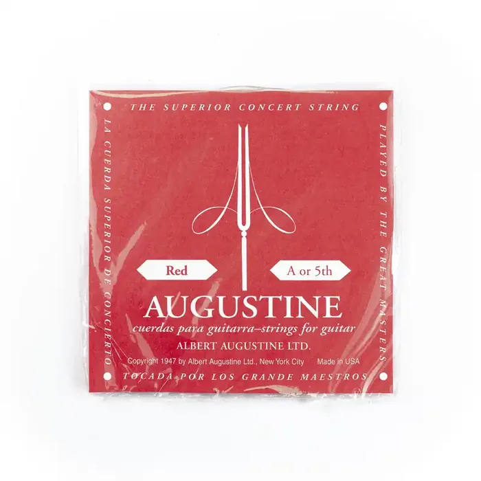 Augustine Classic Red Silver A-5th (.035″) Classical Guitar Single String, Normal Tension
