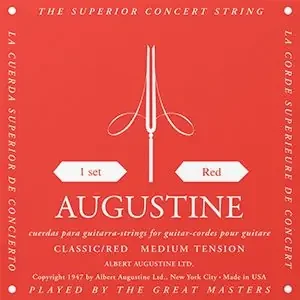 Augustine Red Label Classical Guitar Strings – Medium Tension