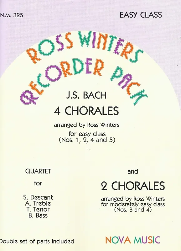 Bach 6 Chorales for Recorder Quartet