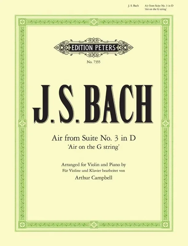 Bach – Air On The G String (Air From Suite No.3 in D) for Violin and Piano