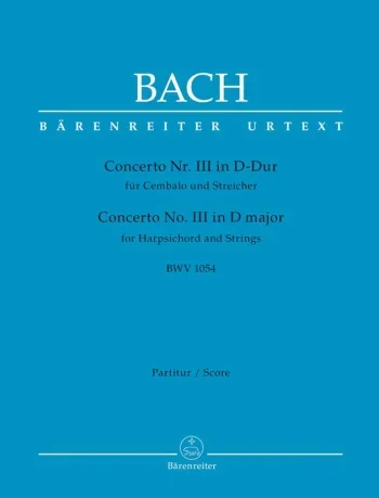 Bach J. S. : Concerto D Major No.3 (BWV 1054) for Keyboard (Urtext): Large Score Paperback: (Barenreiter)