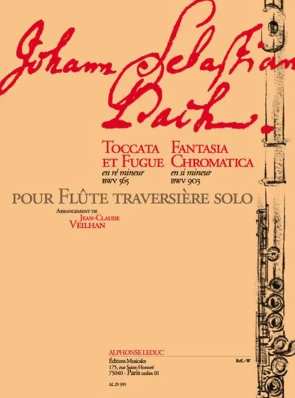 Bach. J.S. Toccata and Fugue & Fantasia Chromatica arranged for Flute