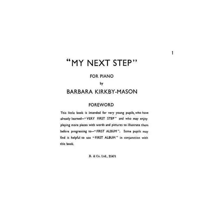 Barbara Kirkby-Mason My Next Step (for Piano)