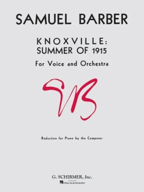 Barber Knoxville Summer 1915 Voice/Piano