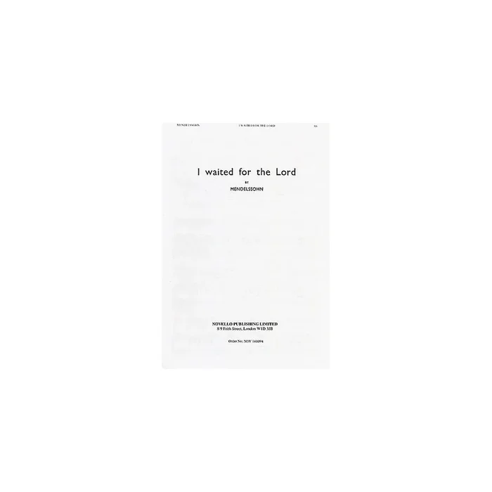 Bartholdy, Felix Mendelssohn – I Waited For The Lord (The Hymn Of Praise) 2 Part