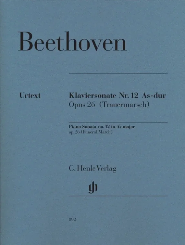 Beethoven – Sonata No 12 Op 26 A Flat Urtext (Softcover Book)