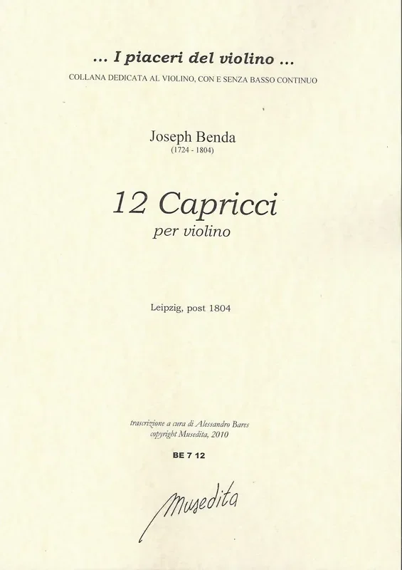 Benda 12 Capricci for Violin Solo