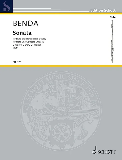 Benda, Friedrich Wilhelm Heinrich : Benda, Friedrich Wilhelm Heinrich : Sonata C major, – flute and piano (harpsichord) – Schott Digita