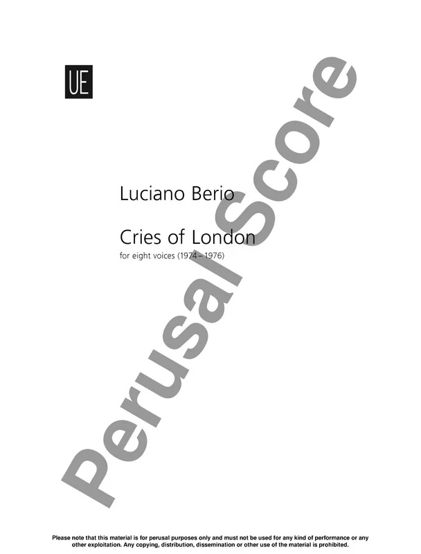 Berio: Cries of London