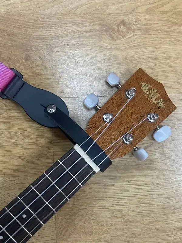 Black Ukulele / Mandolin Leather Neck Cradle / Strap Loop