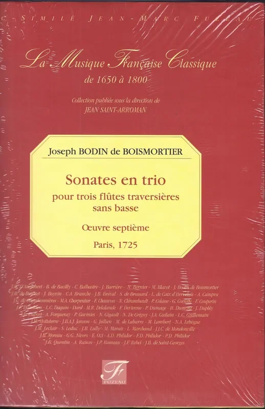 Boismortier Sonates en trio for 3 Flutes without Bass
