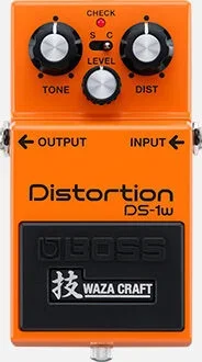 BOSS DS-1W Distortion Pedal – WAZA CRAFT Edition, Classic Orange Tone, Enhanced Features, Compact Effect for Guitarists