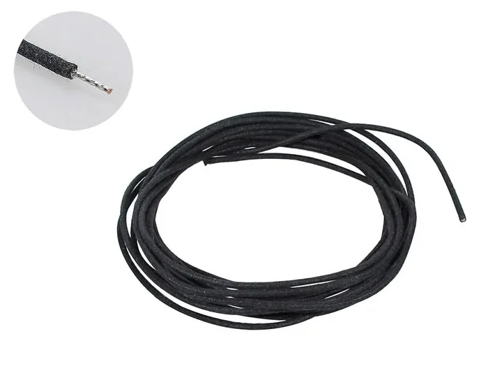 Boston / Gavitt Black Waxed Cotton Braided Push Back Wire – 10ft / 3m