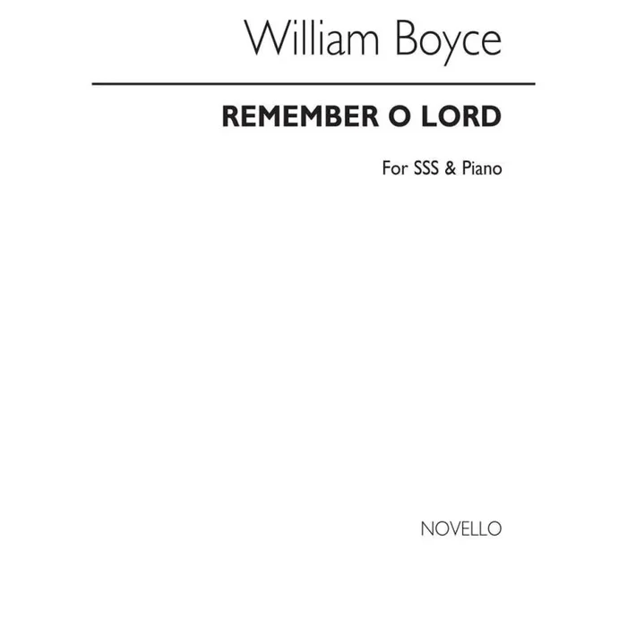 Boyce, William – Remember O Lord Sss/Piano