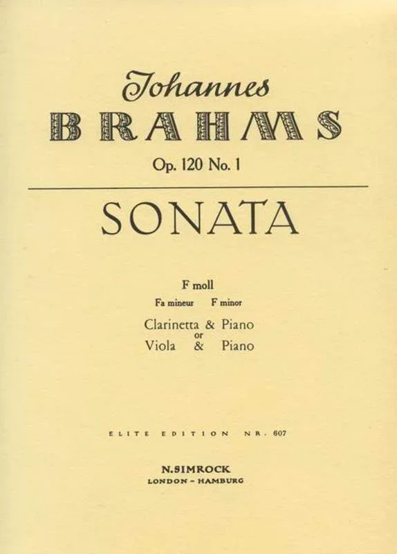 Brahms – Sonata Op 120 No 1 Clarinet/Piano (Softcover Book)