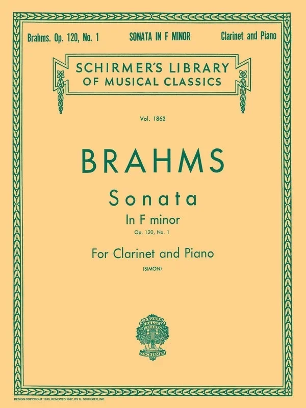 Brahms Sonata Op 120 N.1 Lib.1862 Cl/Piano